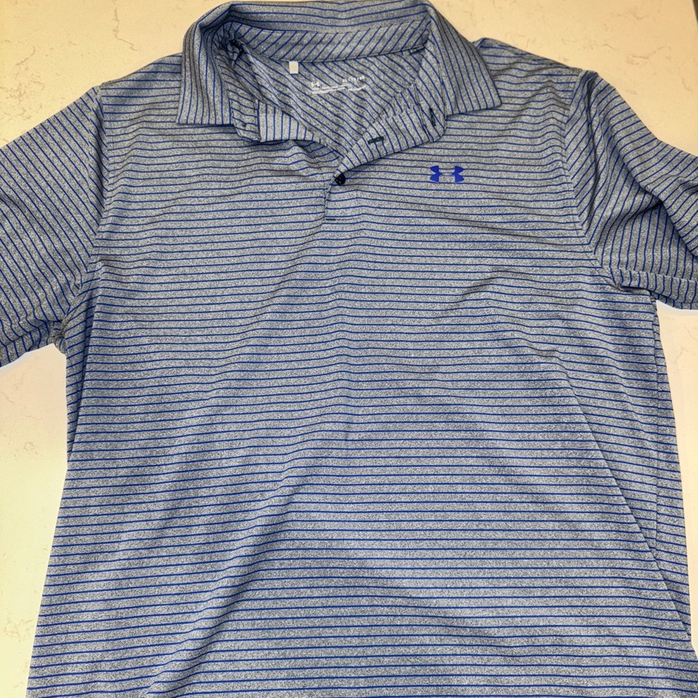 Under Armour Men's Navy Striped Polo